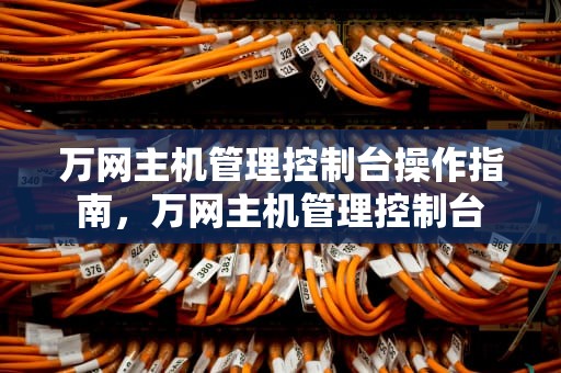 万网主机管理控制台操作指南，万网主机管理控制台