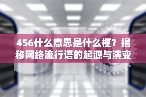 456什么意思是什么梗？揭秘网络流行语的起源与演变，456是啥意思呀
