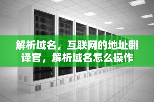 解析域名，互联网的地址翻译官，解析域名怎么操作