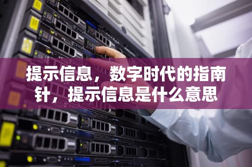 提示信息，数字时代的指南针，提示信息是什么意思