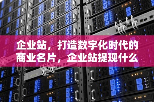企业站，打造数字化时代的商业名片，企业站提现什么意思