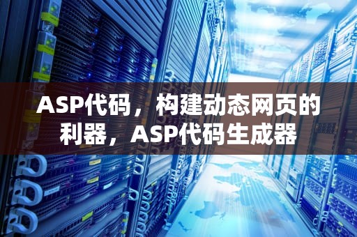 ASP代码，构建动态网页的利器，ASP代码生成器