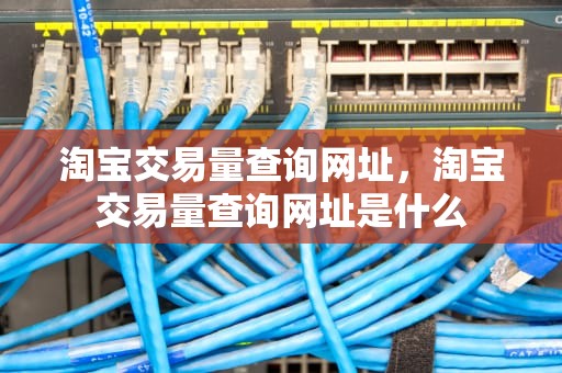 淘宝交易量查询网址，淘宝交易量查询网址是什么