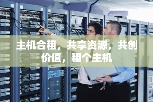 主机合租，共享资源，共创价值，租个主机
