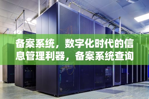 备案系统，数字化时代的信息管理利器，备案系统查询