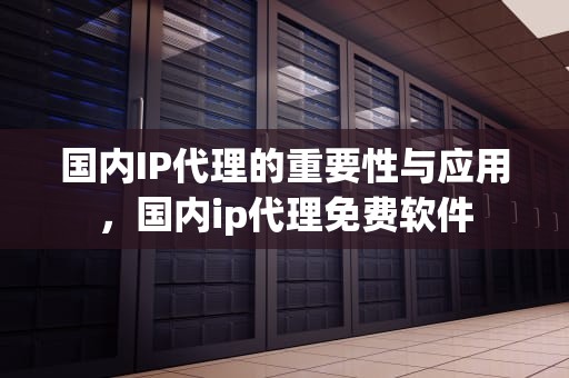 国内IP代理的重要性与应用，国内ip代理免费软件
