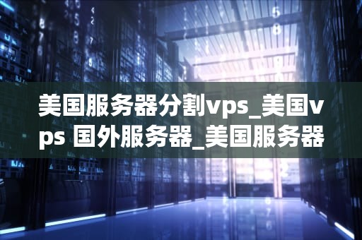 美国服务器分割vps_美国vps 国外服务器_美国服务器分割VPS的全面解析