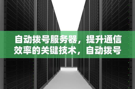 自动拨号服务器，提升通信效率的关键技术，自动拨号服务器连接失败