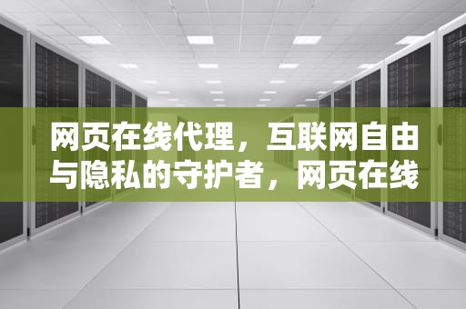 网页在线代理，互联网自由与隐私的守护者，网页在线代理web