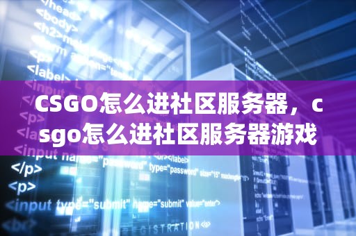 CSGO怎么进社区服务器，csgo怎么进社区服务器游戏