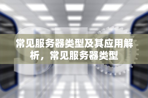 常见服务器类型及其应用解析，常见服务器类型