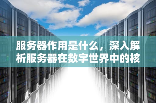 服务器作用是什么，深入解析服务器在数字世界中的核心角色，服务器作用是什么意思啊