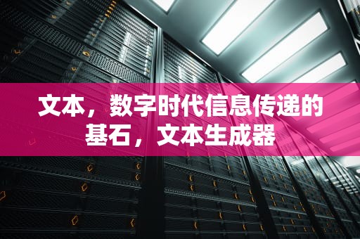 文本，数字时代信息传递的基石，文本生成器