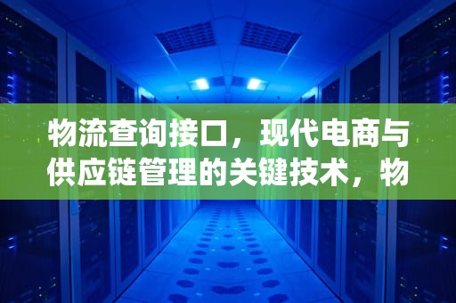 物流查询接口，现代电商与供应链管理的关键技术，物流查询接口api