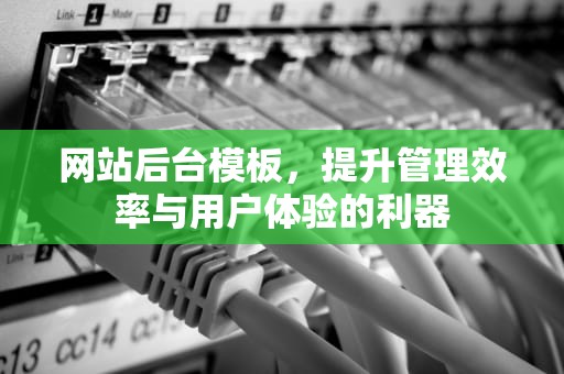 网站后台模板，提升管理效率与用户体验的利器