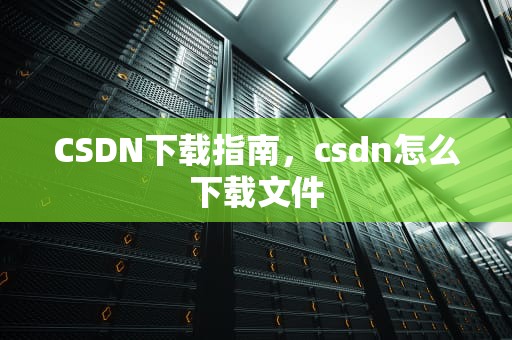 CSDN下载指南，csdn怎么下载文件