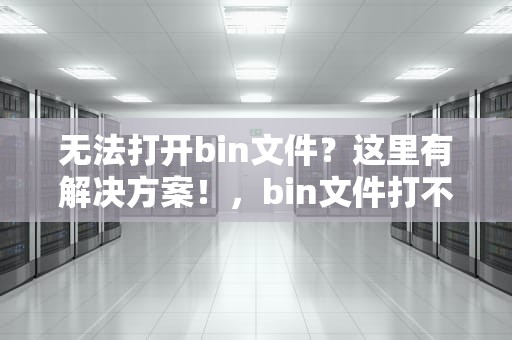 无法打开bin文件？这里有解决方案！，bin文件打不开怎么办解决