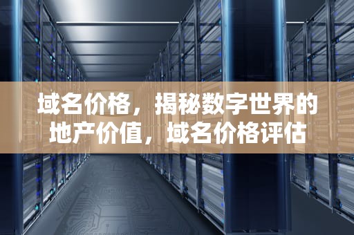 域名价格，揭秘数字世界的地产价值，域名价格评估