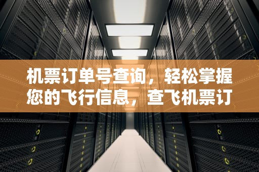 机票订单号查询，轻松掌握您的飞行信息，查飞机票订单号查询