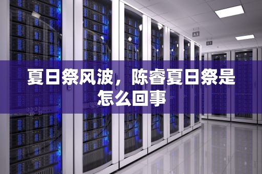 夏日祭风波，陈睿夏日祭是怎么回事