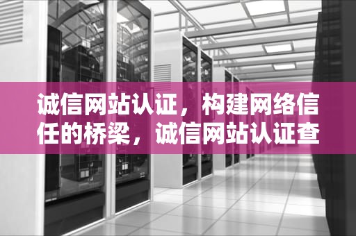 诚信网站认证，构建网络信任的桥梁，诚信网站认证查询