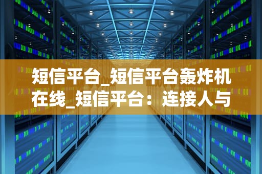 短信平台_短信平台轰炸机在线_短信平台：连接人与信息的桥梁
