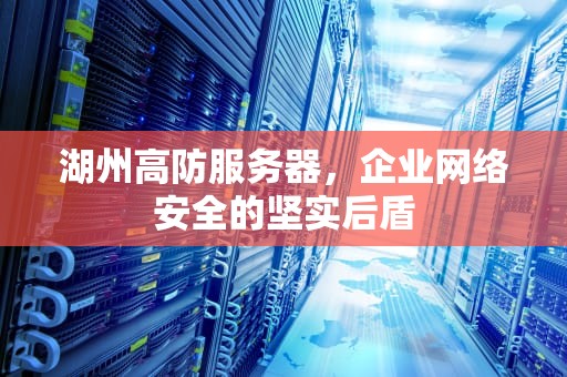 湖州高防服务器，企业网络安全的坚实后盾