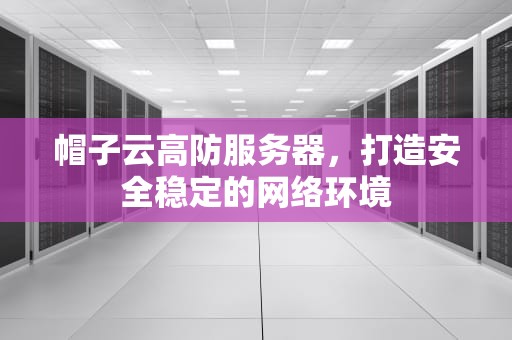 帽子云高防服务器，打造安全稳定的网络环境