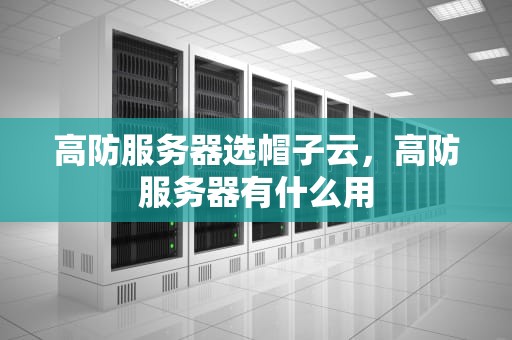 高防服务器选帽子云，高防服务器有什么用