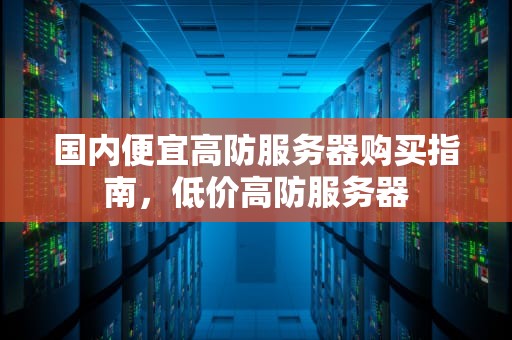 国内便宜高防服务器购买指南，低价高防服务器