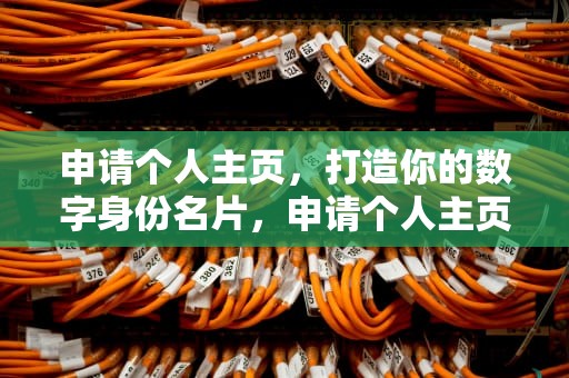申请个人主页，打造你的数字身份名片，申请个人主页空间