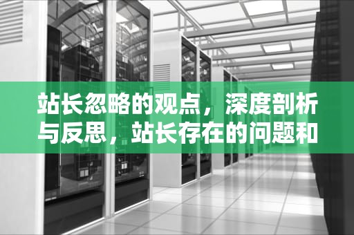 站长忽略的观点，深度剖析与反思，站长存在的问题和不足