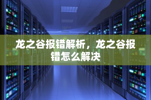 龙之谷报错解析，龙之谷报错怎么解决
