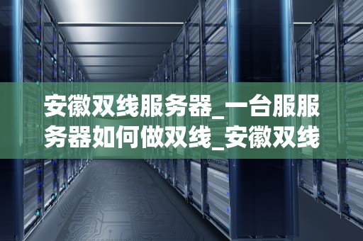 安徽双线服务器_一台服服务器如何做双线_安徽双线服务器的优势与应用