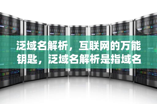 泛域名解析，互联网的万能钥匙，泛域名解析是指域名解析服务器根据来访者的ip地址类型
