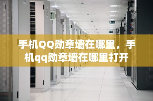 手机QQ勋章墙在哪里，手机qq勋章墙在哪里打开