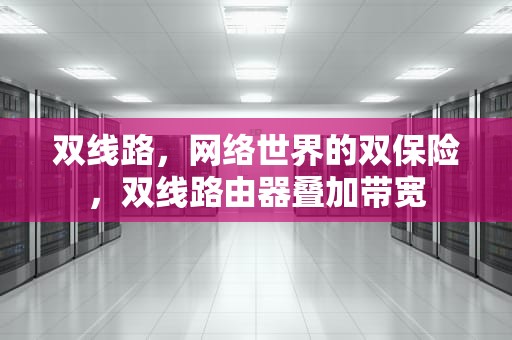 双线路，网络世界的双保险，双线路由器叠加带宽