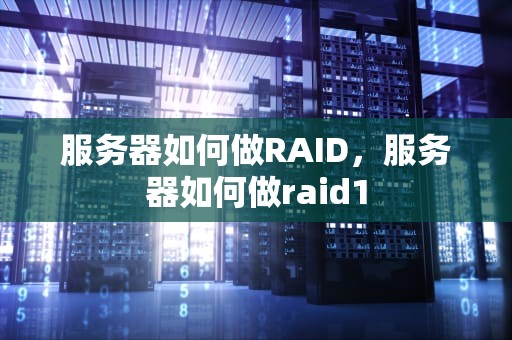 服务器如何做RAID，服务器如何做raid1