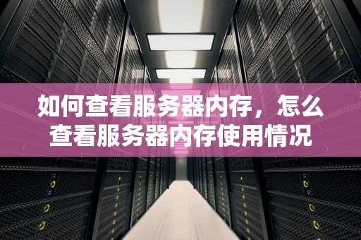如何查看服务器内存，怎么查看服务器内存使用情况