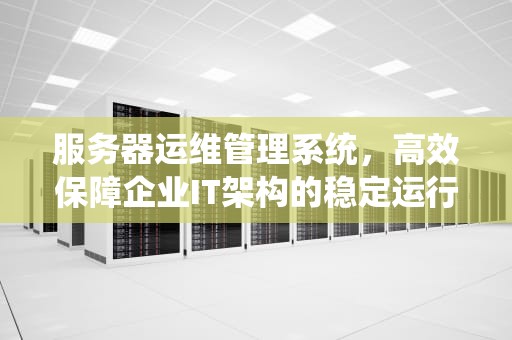 服务器运维管理系统，高效保障企业IT架构的稳定运行，服务器运维管理系统能推送什么数据
