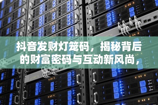 抖音发财灯笼码，揭秘背后的财富密码与互动新风尚，抖音 发财 灯笼码