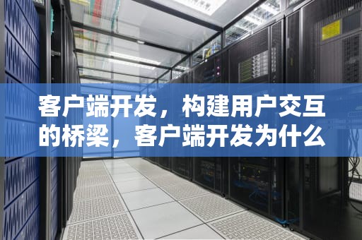 客户端开发，构建用户交互的桥梁，客户端开发为什么劝退