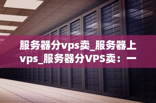 服务器分vps卖_服务器上vps_服务器分VPS卖：一种创新的云计算解决方案