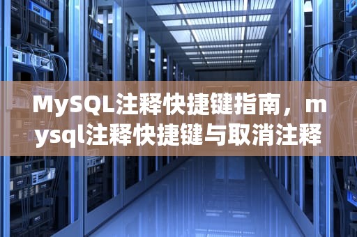 MySQL注释快捷键指南，mysql注释快捷键与取消注释快捷键