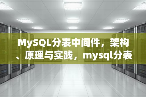 MySQL分表中间件，架构、原理与实践，mysql分表中间件java