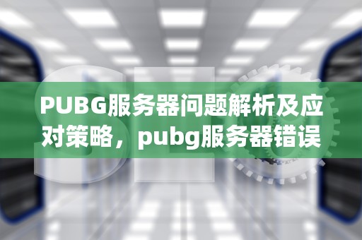 PUBG服务器问题解析及应对策略，pubg服务器错误