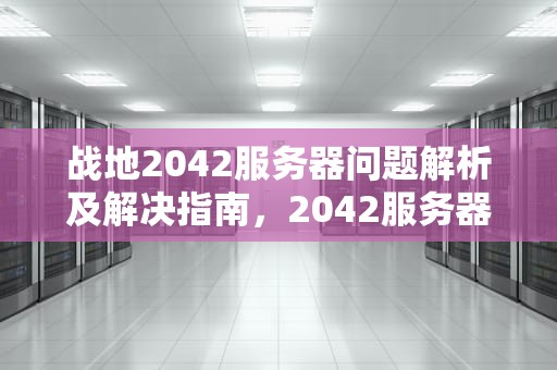战地2042服务器问题解析及解决指南，2042服务器进不去