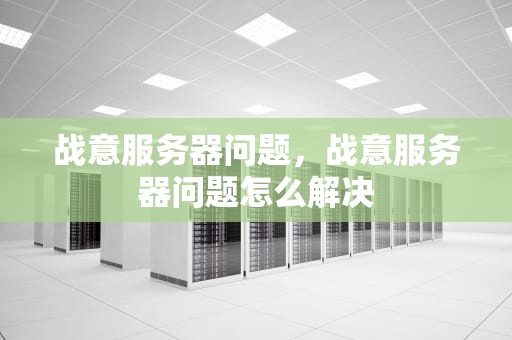 战意服务器问题，战意服务器问题怎么解决