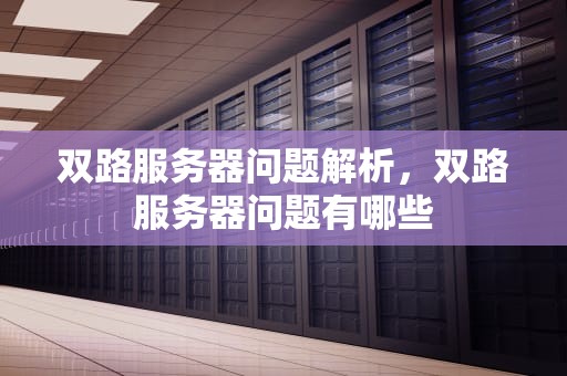 双路服务器问题解析，双路服务器问题有哪些