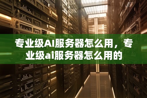 专业级AI服务器怎么用，专业级ai服务器怎么用的